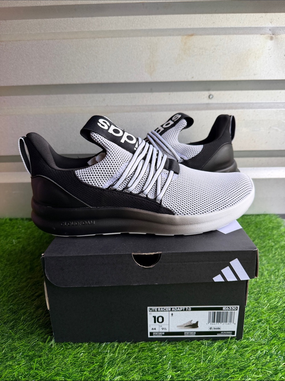 adidas Men’s White & Black Slip-On Athletic Sneakers